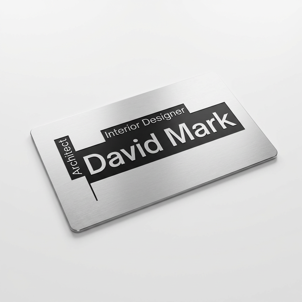 Brushed stainless steel metal business card